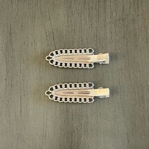 Silver Chain Dent-Free Creaseless No Crease Prep Alligator Clip Two 2 Piece Set